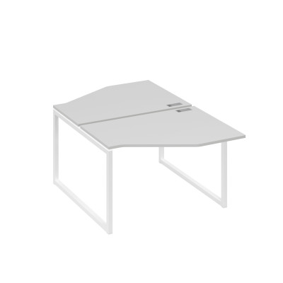 Станция каркас QUATTRO столы (2х120) эргономичные Техно серый / металлокаркас белый А4 Б4 186 СЕ