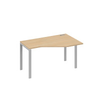 Стол правый эргономичный "Техно" металлокаркас UNO натуральный дуб / металлокаркас серый А4 С1 054 НД