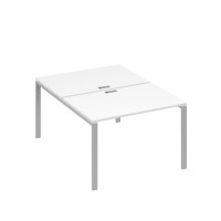 Станция рабочая 2х120 на металлокаркасе UNO белый премиум / металлокаркас серый А4 С1 176 БП