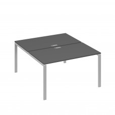 Станция рабочая на металлокаркасе UNO 2х140 антрацит премиум / металлокаркас серый А4 С1 177 АР