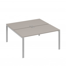 Рабочая станция опоры UNO столы 2х160 мокко премиум / металлокаркас серый А4 С1 178 МП