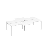 Рабочая станция столы эргономичные (4х140) Классика каркас UNO белый премиум / металлокаркас серый А4 С1 181-2 БП