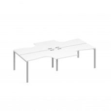 Рабочая станция столы эргономичные (4х140) Классика каркас UNO белый премиум / металлокаркас серый А4 С1 181-2 БП