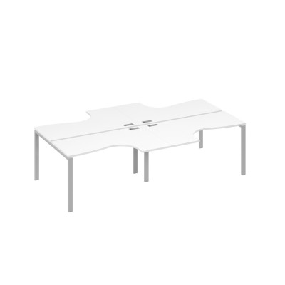 Рабочая станция столы эргономичные (4х140) Классика каркас UNO белый премиум / металлокаркас серый А4 С1 181-2 БП