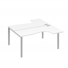 Рабочая станция UNO (2х160) со столами эргономичными белый премиум / металлокаркас серый А4 С1 182 БП