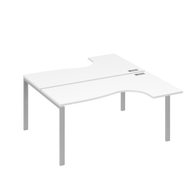 Рабочая станция UNO (2х160) со столами эргономичными белый премиум / металлокаркас серый А4 С1 182 БП