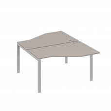 Рабочая станция (2х140) со столами Техно на каркасе UNO мокко премиум / металлокаркас серый А4 С1 187 МП