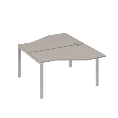 Рабочая станция (2х140) со столами Техно на каркасе UNO мокко премиум / металлокаркас серый А4 С1 187 МП