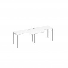 Рабочая станция столы Классика каркас DUE (2х120) белый премиум / металлокаркас серый А4 С2 031-2 БП