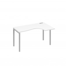 Стол правый "Классика" на металлокаркасе DUE эргономичный белый премиум / металлокаркас серый А4 С2 034 БП