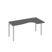 Стол на металлокаркасе DUE эргономичный правый "Классика" антрацит премиум / металлокаркас серый А4 С2 036 АР