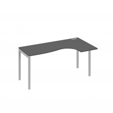 Стол на металлокаркасе DUE эргономичный правый "Классика" антрацит премиум / металлокаркас серый А4 С2 036 АР