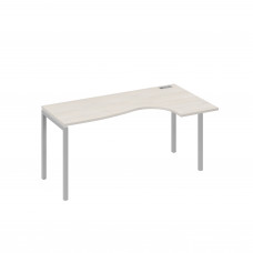 Стол на металлокаркасе DUE эргономичный правый "Классика" дуб / металлокаркас серый А4 С2 036 ДШ