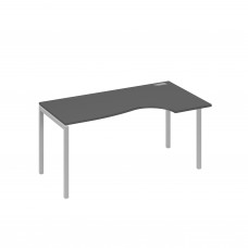Стол эргономичный правый "Классика" на металлокаркасе DUE антрацит премиум / металлокаркас серый А4 С2 046 АР