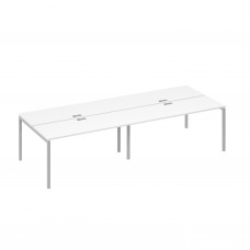 Рабочая станция на металлокаркасе DUE (4х160) белый премиум / металлокаркас серый А4 С2 172-2 БП