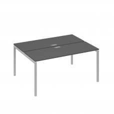 Рабочая станция 2х160 на опорах DUE антрацит премиум / металлокаркас серый А4 С2 172 АР