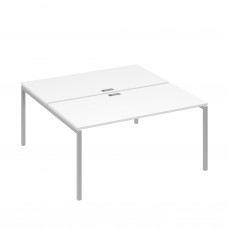 Рабочая станция (2х160) с металлокаркасом DUE белый премиум / металлокаркас серый А4 С2 178 БП