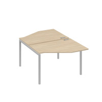 Рабочая станция каркас DUE (2х120) с эргономичными столами Техно дуб скандинавский / металлокаркас серый А4 С2 186 ДК