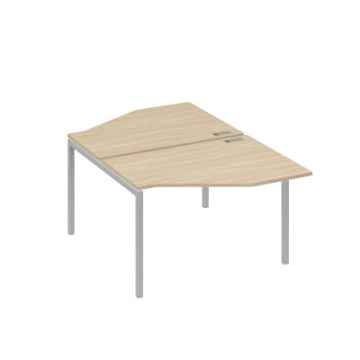 Рабочая станция каркас DUE (2х120) с эргономичными столами Техно дуб скандинавский / металлокаркас серый А4 С2 186 ДК