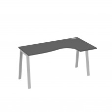 Стол на металлокаркасе TRE эргономичный "Классика" правый антрацит премиум / металлокаркас серый А4 С3 036 АР
