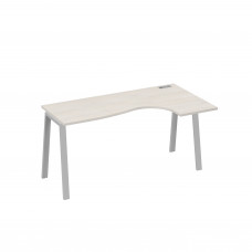 Стол на металлокаркасе TRE эргономичный "Классика" правый дуб / металлокаркас серый А4 С3 036 ДШ