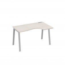 Стол на металлокаркасе TRE эргономичный правый "Классика" дуб / металлокаркас серый А4 С3 044 ДШ