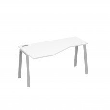 Стол левый "Техно" на металлокаркасе TRE эргономичный белый премиум / металлокаркас серый А4 С3 055 БП
