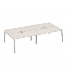 Рабочая станция 4х160 с опорами TRE дуб / металлокаркас серый А4 С3 178-2 ДШ