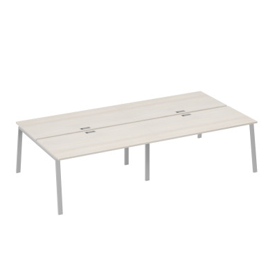 Рабочая станция 4х160 с опорами TRE дуб / металлокаркас серый А4 С3 178-2 ДШ