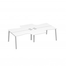 Рабочая станция со столами (4х140) каркас TRE белый премиум / металлокаркас серый А4 С3 181-2 БП