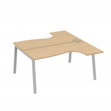 Рабочая станция на опорах TRE (2х160) столы Классика натуральный дуб / металлокаркас серый А4 С3 182 НД