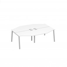 Станция на каркасе TRE столы (4х120) Техно белый премиум / металлокаркас серый А4 С3 186-2 БП