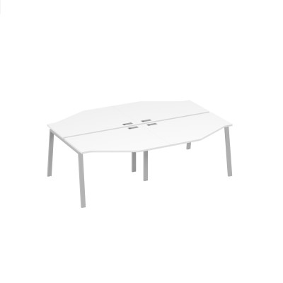 Станция на каркасе TRE столы (4х120) Техно белый премиум / металлокаркас серый А4 С3 186-2 БП