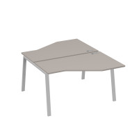 Рабочая станция (2х140) каркас TRE со столами Техно мокко премиум / металлокаркас серый А4 С3 187 МП