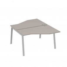 Рабочая станция (2х140) каркас TRE со столами Техно мокко премиум / металлокаркас серый А4 С3 187 МП