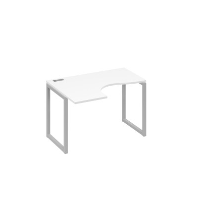 Стол "Классика" на металлокаркасе QUATTRO эргономичный левый белый премиум / металлокаркас серый А4 С4 031 БП