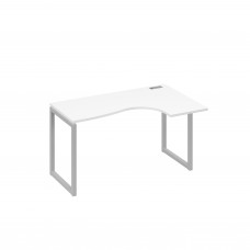 Стол металлокаркас QUATTRO эргономичный правый "Классика" белый премиум / металлокаркас серый А4 С4 034 БП