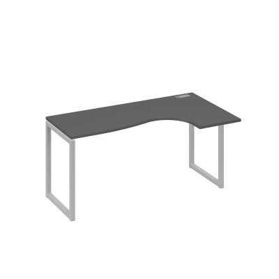 Стол правый "Классика" эргономичный на металлокаркасе QUATTRO антрацит премиум / металлокаркас серый А4 С4 036 АР