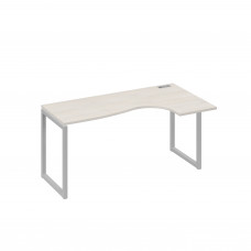 Стол правый "Классика" эргономичный на металлокаркасе QUATTRO дуб / металлокаркас серый А4 С4 036 ДШ