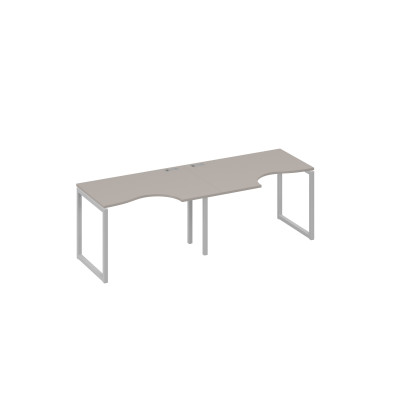 Рабочая станция столы Классика каркас QUATTRO (2х120) мокко премиум / металлокаркас серый А4 С4 041-2 МП