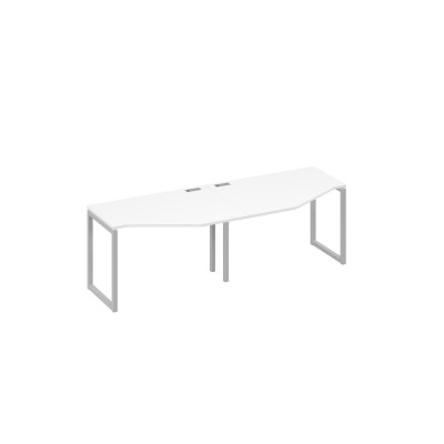 Рабочая станция (2х120) каркас QUATTRO столы Техно белый премиум / металлокаркас серый А4 С4 051-2 БП