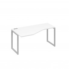 Стол левый "Техно" эргономичный на металлокаркасе QUATTRO белый премиум / металлокаркас серый А4 С4 055 БП