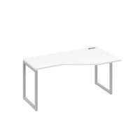 Стол "Техно" металлокаркас QUATTRO эргономичный правый белый премиум / металлокаркас серый А4 С4 056 БП