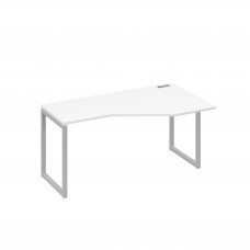Стол "Техно" металлокаркас QUATTRO эргономичный правый белый премиум / металлокаркас серый А4 С4 056 БП