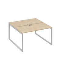 Рабочая станция 2х140 на опорах QUATTRO дуб скандинавский / металлокаркас серый А4 С4 174 ДК