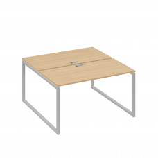 Рабочая станция 2х140 на опорах QUATTRO натуральный дуб / металлокаркас серый А4 С4 174 НД