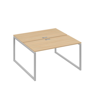 Рабочая станция 2х140 на опорах QUATTRO натуральный дуб / металлокаркас серый А4 С4 174 НД