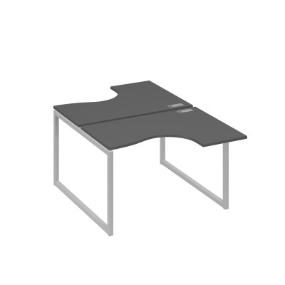 Рабочая станция эргономичная Классика каркас QUATTRO (2х120) антрацит премиум / металлокаркас серый А4 С4 180 АР