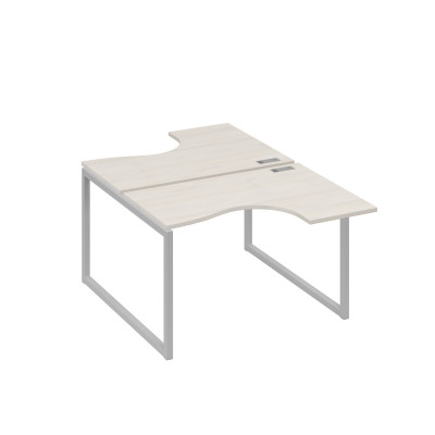 Рабочая станция эргономичная Классика каркас QUATTRO (2х120) дуб / металлокаркас серый А4 С4 180 ДШ