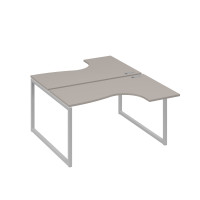 Рабочая станция каркас QUATTRO столы Классика (2х140) мокко премиум / металлокаркас серый А4 С4 181 МП